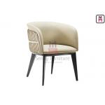 Tufted Leather Wood Restaurant Chairs Padded Upholstery H77cm for sale