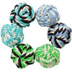 Puppy Dog Chew Hemp Rope Cotton Plush Toy Blue Yellow Red