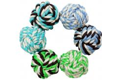 China Puppy Dog Chew Hemp Rope Cotton Plush Toy Blue Yellow Red supplier