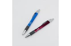 China Classical Aluminum Anti Slip Pressing Ballpoint Pen With Printing logos supplier