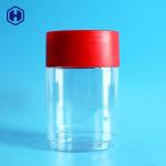 Empty Red Lid Oval 716ML 24OZ Clear Plastic Cans for sale