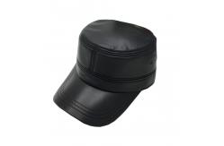 China Unisex Custom Leather Hats , Leather Baseball Cap Plain Pattern ODM Designs supplier