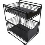 37L*21.5W*43Hcm Stainless Steel Kitchenwares 2 Tier Kitchen Storage Rack for sale