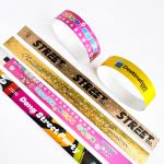 Disposable Golden Star Pattern Logo Text Printed Wristband Unisex Fashionable Holographic Appearance for sale