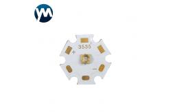 China UV LED SMD 3W LED Quarz Chip 20mm Copper Plate Flashlight Curing supplier