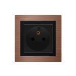 Aluminum Frame French Round Plug Sockets 16 Amp Dark Rose Gold Color for sale