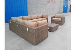 China Sectional All Weather Rattan Furniture Wicker Patio Sofa Set Comfortable Cushion supplier