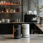 250nl 300ml  Empty Food Grade Airtight Container Black Round Cans Metal Cans Tea Sugar Coffee Canister With Lid for sale