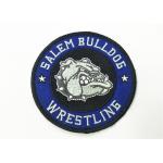 Twill Embroidered Badge Patch Merrow Border Heat Seal With Glue Back for sale
