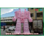 Pink Oxford Cloth / PVC Inflatable Robot For Outside Advertising Products for sale