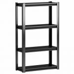 Screw Free Assembly 4 Tiers Steel Shelf Rack Home Warehouse Storage Metal Shelf for sale