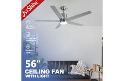 China High Speed 5 Blades Ceiling Fan With Light DC Motor Silver Modern supplier