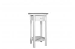 China Apartment White Wood Round Coffee Table Glossy White Finished With Drawer supplier