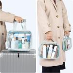 3 Pack Clear Makeup Bags With Handle Large Opening Waterproof Clear Cosmetic Bags for sale