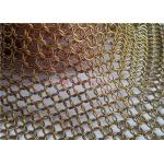 7mm Stainless Steel Ring Mesh Curtain Brass Color For Architecture for sale