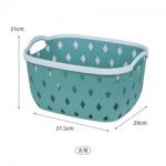 White Rectangular Plastic Shelf Organizer Basket With Handles