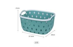China White Rectangular Plastic Shelf Organizer Basket With Handles supplier