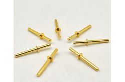 China CNC Lathe Machined Pins Round Copper Contact Pins With Gold Plating Electric Power supplier