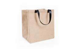 China Custom Printed Linen Jute Shoulder Bag Promotional Bag With Inner Pocket supplier