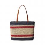 Lightweight Striped Woven Tote Bag Large Capacity Single Shoulder for sale