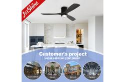 China Wooden Blades Ceiling Fan With Light and Remote for Low Ceiling supplier