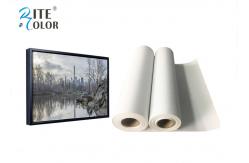 China Waterproof 280gsm Matte Polyester Canvas Rolls Single Side For Giclee Inkjet Printing supplier