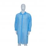 Korean / Knitted / Shirt Collar Disposable Lab Coats With Velcros Closure for sale
