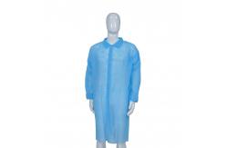 China Korean / Knitted / Shirt Collar Disposable Lab Coats With Velcros Closure supplier