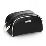 Logo Waterproof PU Leather Double Zipper Makeup Bag for sale