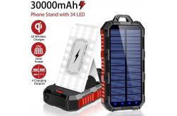 China ABS PC Outdoor Wireless 30000mAh Solar Power Bank With Solar Panel supplier