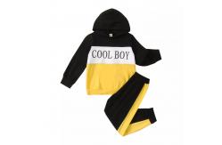 China Winter Children Black Long Sleeve Sweatshirt With Collar Letter Print supplier