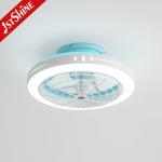 Flush Mount Modern Bladeless Ceiling Fan 3 Color Led Light Quiet Dc Motor for sale