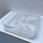 Square Shape 1 Hole Glass Vessel Basins 12mm Thickness With Pop Up Drain
