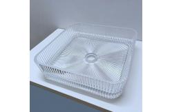China Square Shape 1 Hole Glass Vessel Basins 12mm Thickness With Pop Up Drain supplier