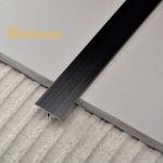 ISO Stainless Steel Tile Trim 8mm , Black PVC Brushed Stainless Tile Trim for sale
