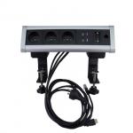 Clamp On Desk Mount Power Strip , Desktop Power Strip Universal 250V Max Voltage for sale
