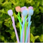 Colorful Soft Rubber Creative Gel Ink Pen 0.5mm Color Changing Rose Shape Neutral Pen for sale