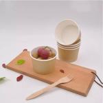 32oz Eco Friendly Disposable Kraft Paper Fruit Salad Food Paper Cups Paper Bowls for sale