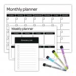 Magnetic Dry Erase Reusable Daily Weekly Monthly Planner Set 17x11'' A3 A4 Custom