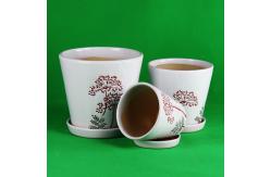 China Drainage Ceramic Pots For Round Plants Easy Maintenance supplier