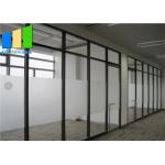 Aluminium Glass Office Partition Wall With Magnetic Blinds And Hinged Door for sale