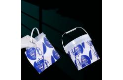 China Customized Logo PP Transparent Packaging Bucket for Ice Cream Container 100% Material supplier