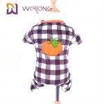 Rubber Print Pumpkin Fleece Dog Pajamas Halloween Plaid Dog Pajamas for sale