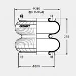 Industrial Suspension Air Springs 2H350255 Rubber Air Spring Shocks Double Convoluted 14pcs M10 Bolts for sale