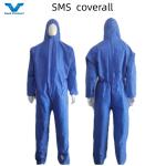 Chemical Protective Coveralls Sterilization SMS Waterproof Dustproof Hooded Coveralls for sale