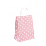 Customized Shopping Paper Bag Pink Flexo Printing Boutique Paper Bags for sale
