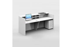 China 1100Hmm White Office Reception Desk 78.7 Inch With Reception Counter supplier