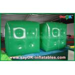 Advertising White Green Inflatable Balloon / Cube Helium Balloon With Logo Print