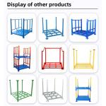 Supermarket Galvanized Stackable Metal Racks Foldable Cargo Storage Roll Container