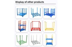 China Supermarket Galvanized Stackable Metal Racks Foldable Cargo Storage Roll Container supplier